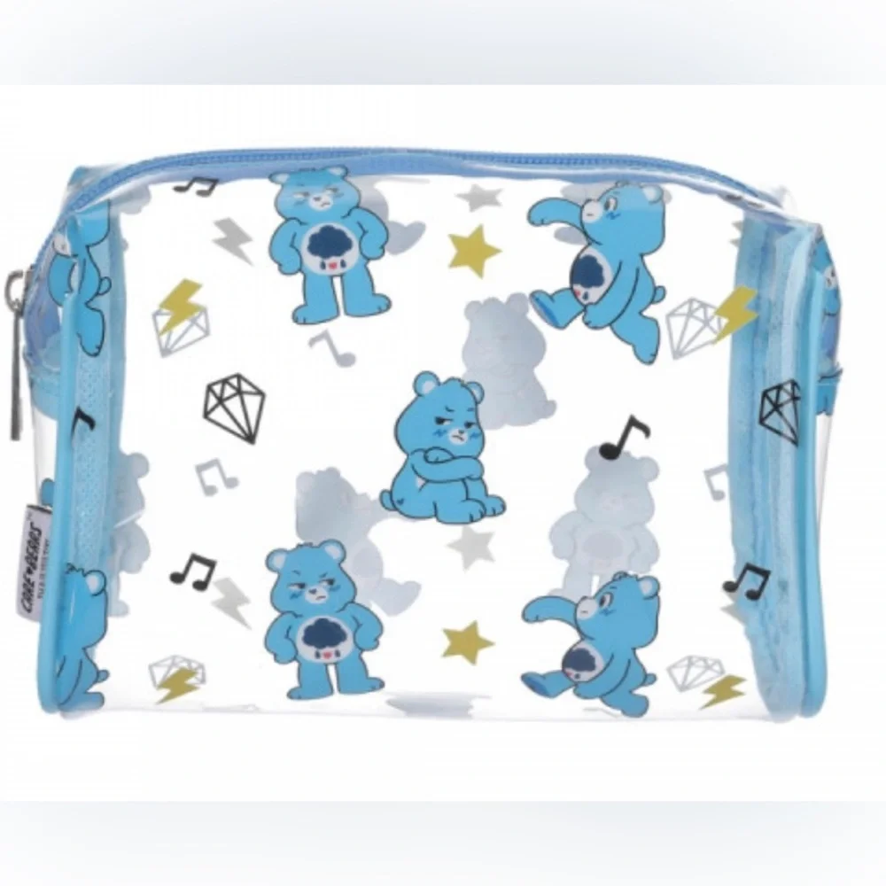 ‼️(2) piece ‼️Care Bears Colorful Fun Backpack & Grumpy Bear Zip Makeup bag